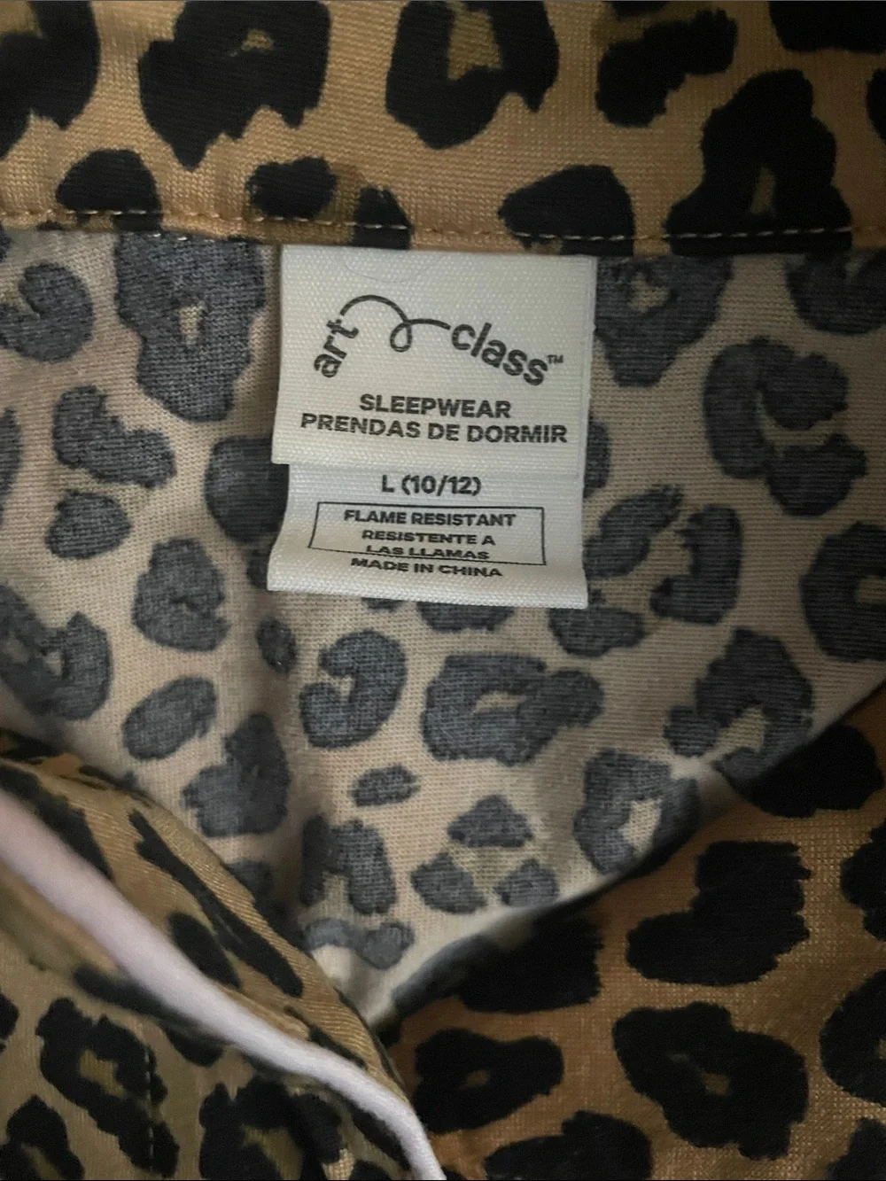 art class Leopard Print Pajama Set - Tan and Black